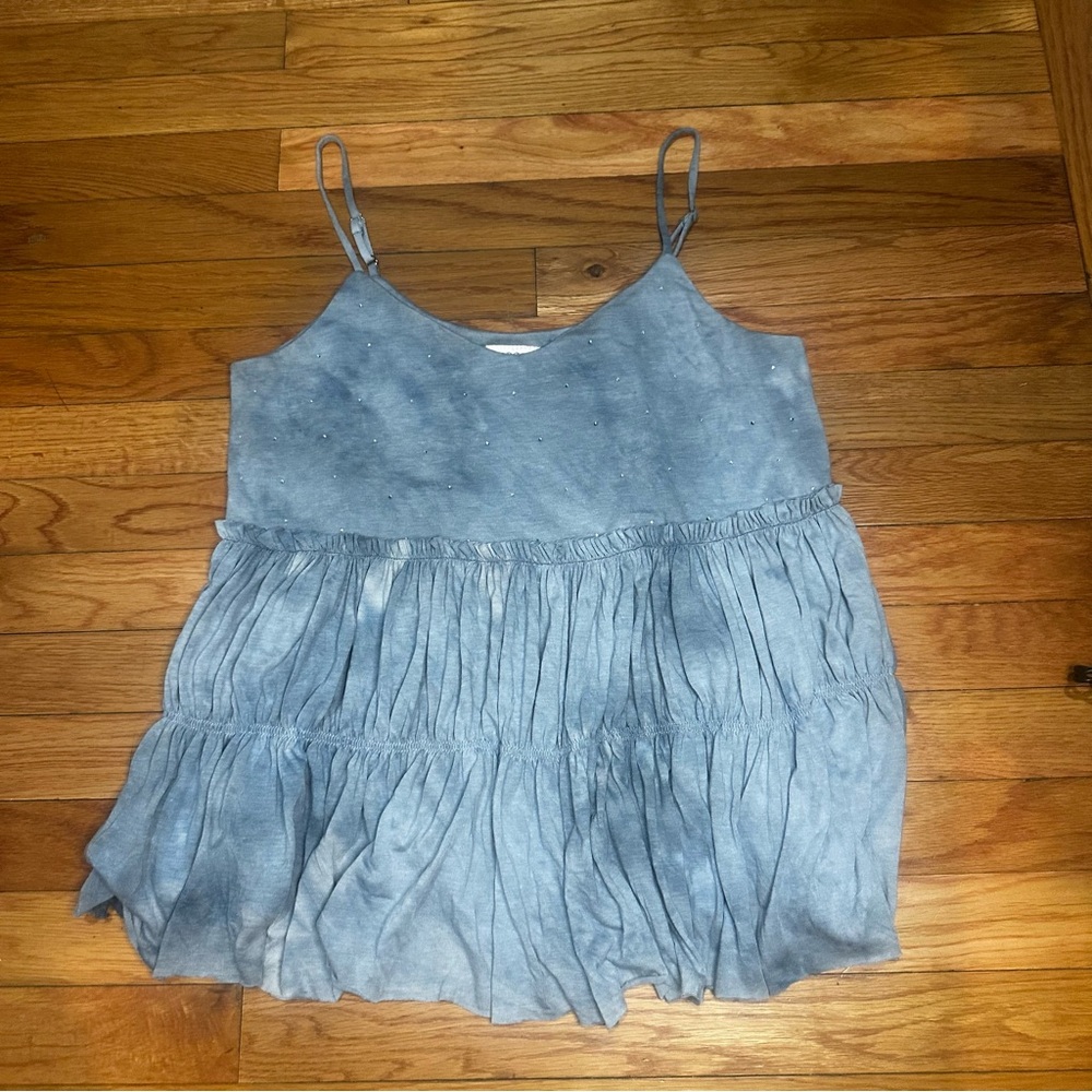 Y2K Vocal USA Blue‎ Babydoll Tank Top Small